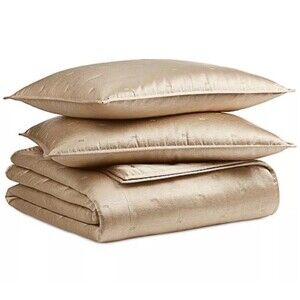 Hotel Collection 3PC King Glint Gold Coverlet + Shams Set $500